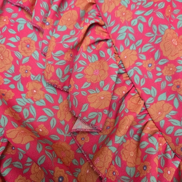 Bunulu Floral Ruffle Top & Eyelet Shorts Set - Sleeveless - Size 10/L - Picture 3 of 14